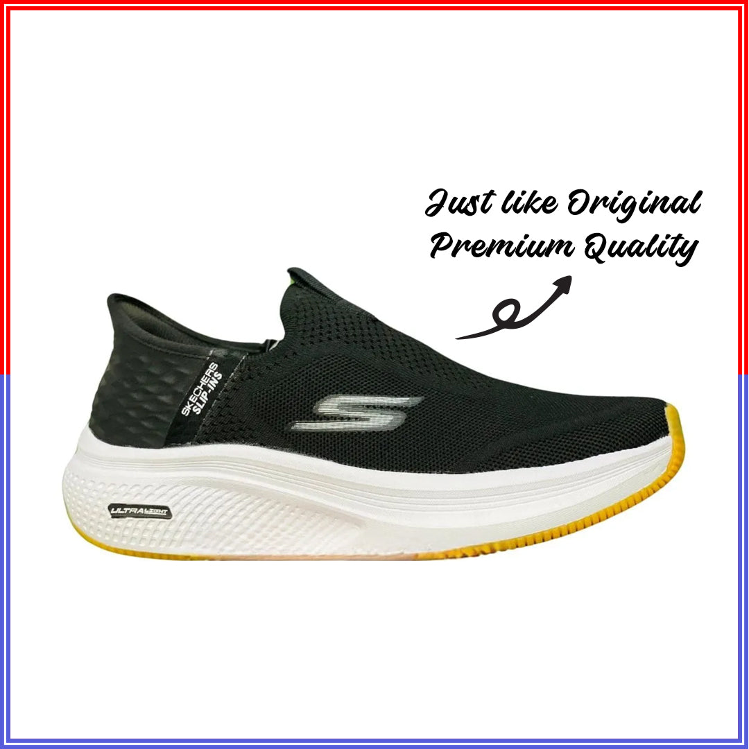 SLIP IN SKECHERS ULTRA LIGHT | BLACK & WHITE, YELLOW COLOR