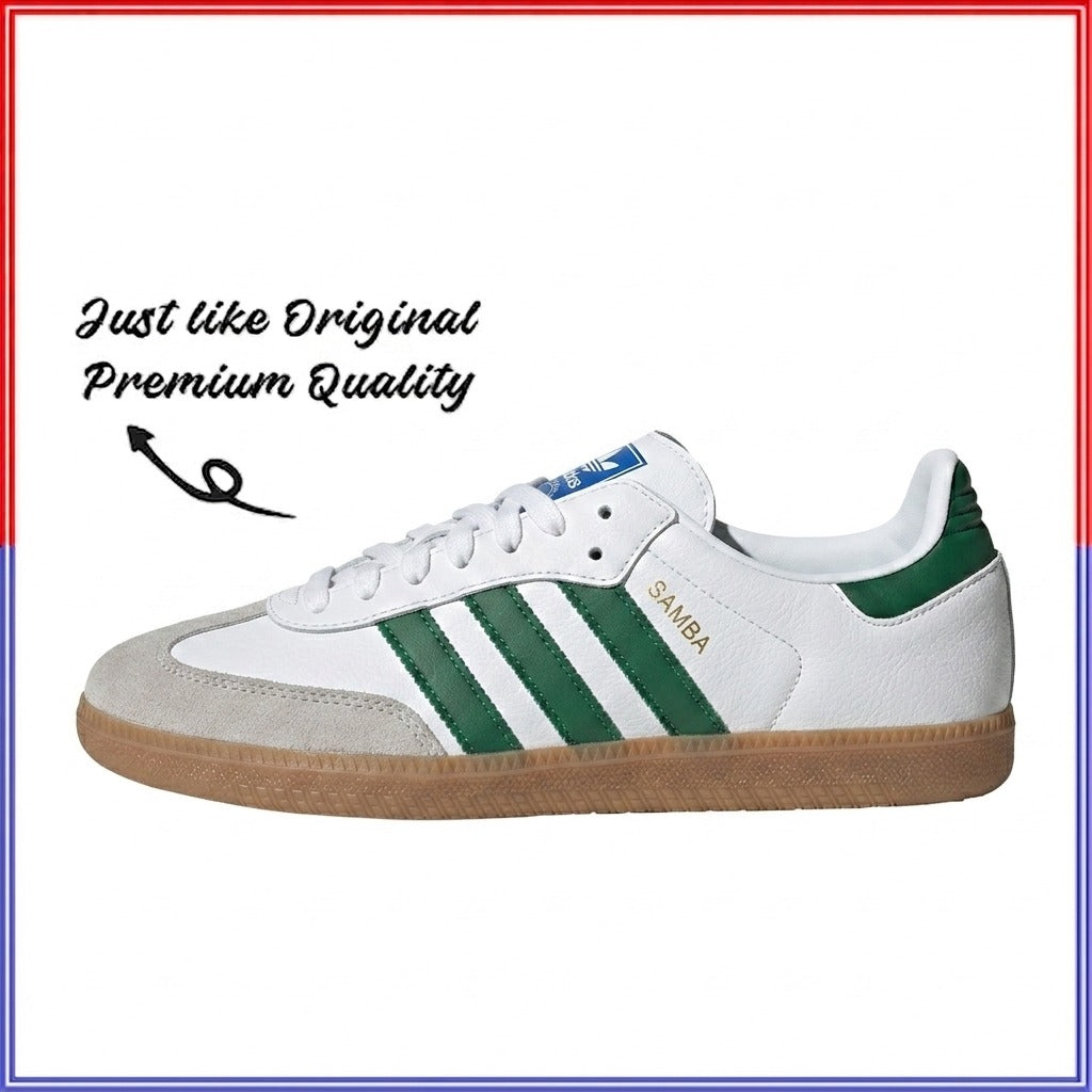 Adidas Samba OG White Green Premium Quality(Dot Perfect)