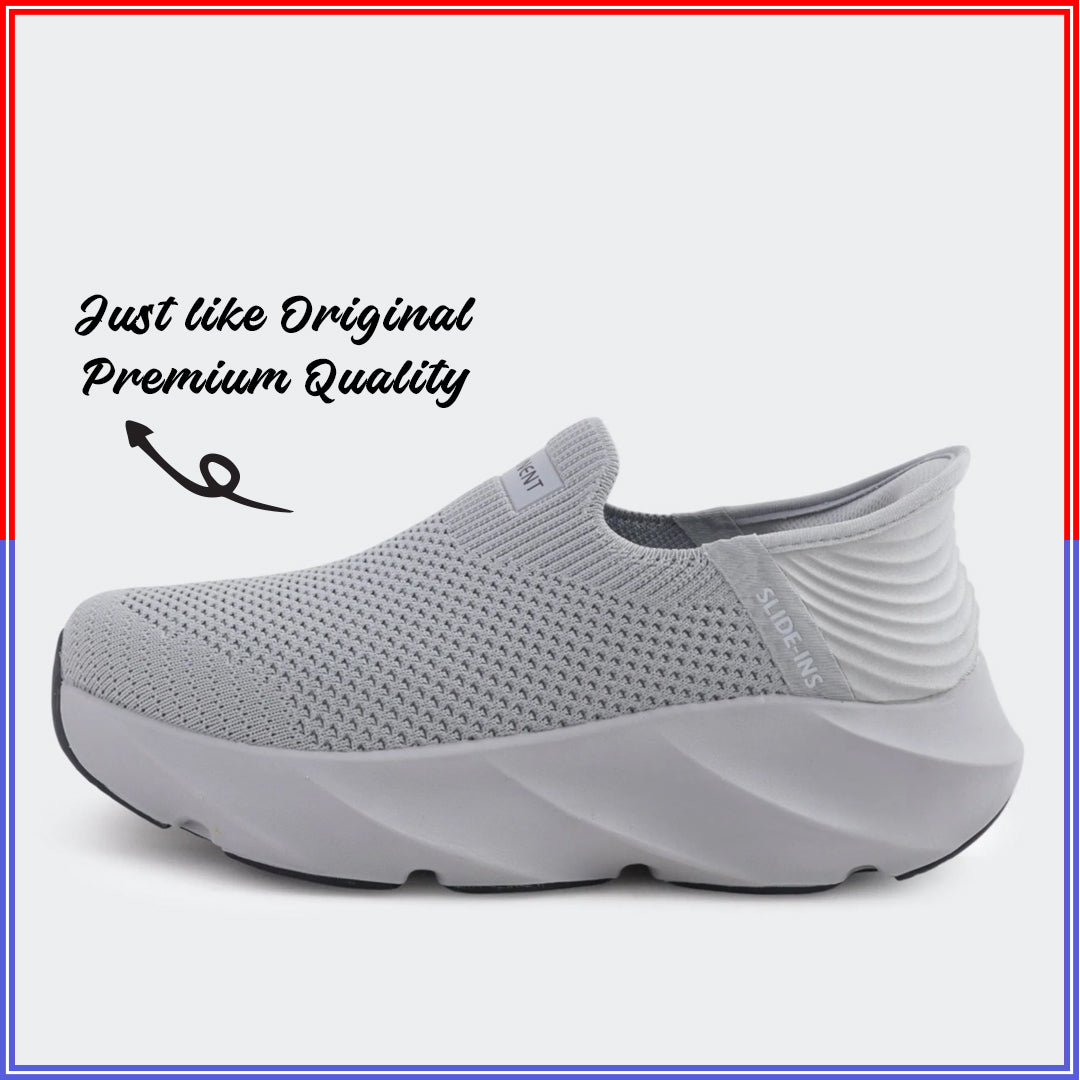 Skechers Run Easy Slip Ins - Grey (Dot Perfect)