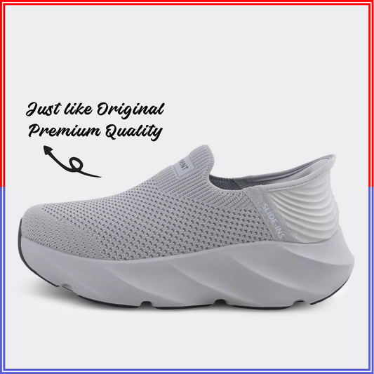 Skechers Run Easy Slip Ins - Grey (Dot Perfect)
