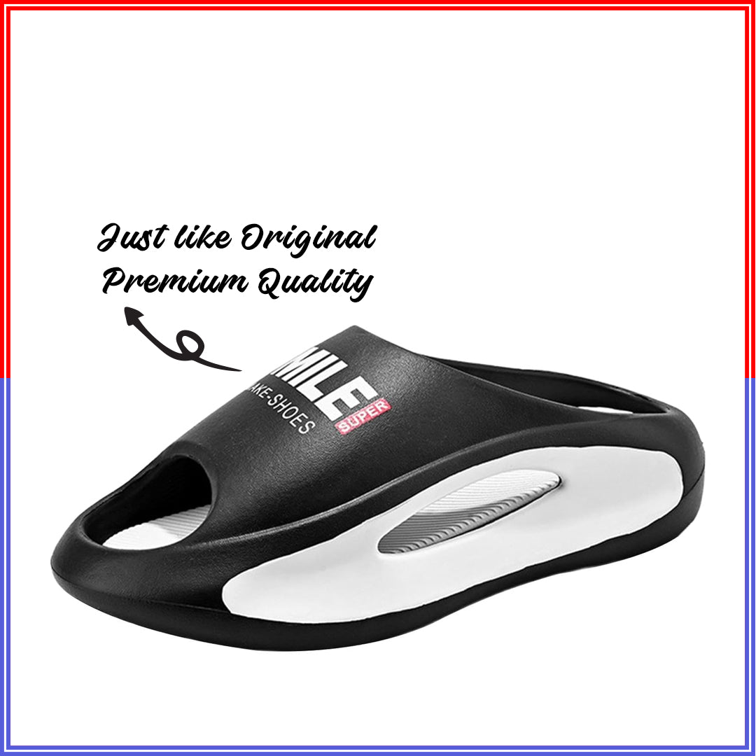 Smile Foam summer Slipper (Black and White)