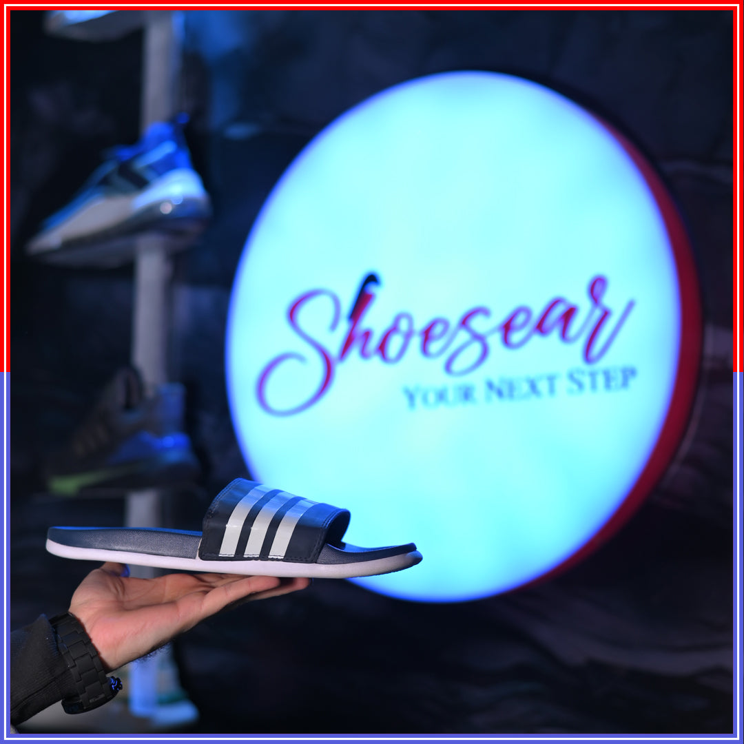ADIIDAS SLIDES BLUE WHITE PREMIUM QUALITY(DOT PERFECT)