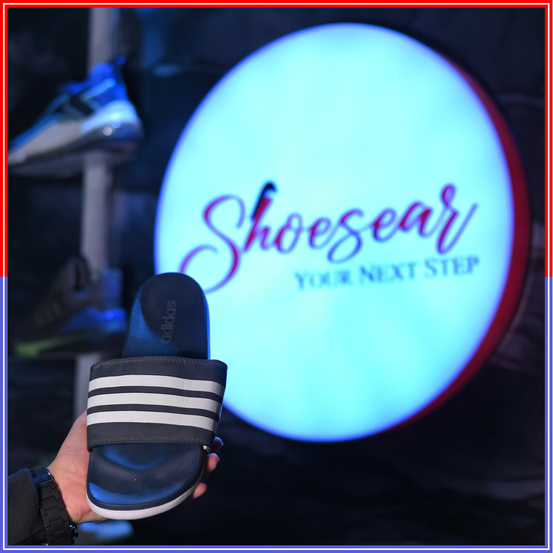 ADIIDAS SLIDES BLUE WHITE PREMIUM QUALITY(DOT PERFECT)