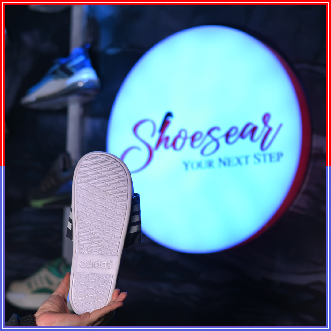 ADIIDAS SLIDES BLUE WHITE PREMIUM QUALITY(DOT PERFECT)