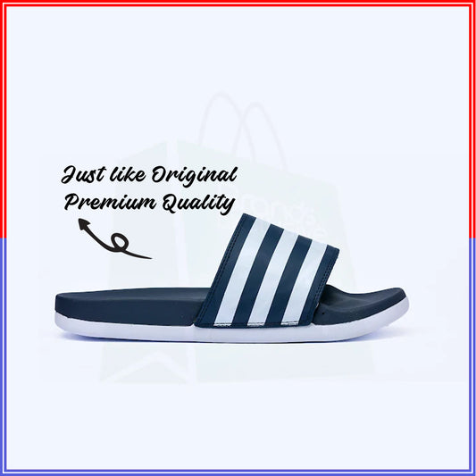 ADIIDAS SLIDES BLUE WHITE PREMIUM QUALITY(DOT PERFECT)