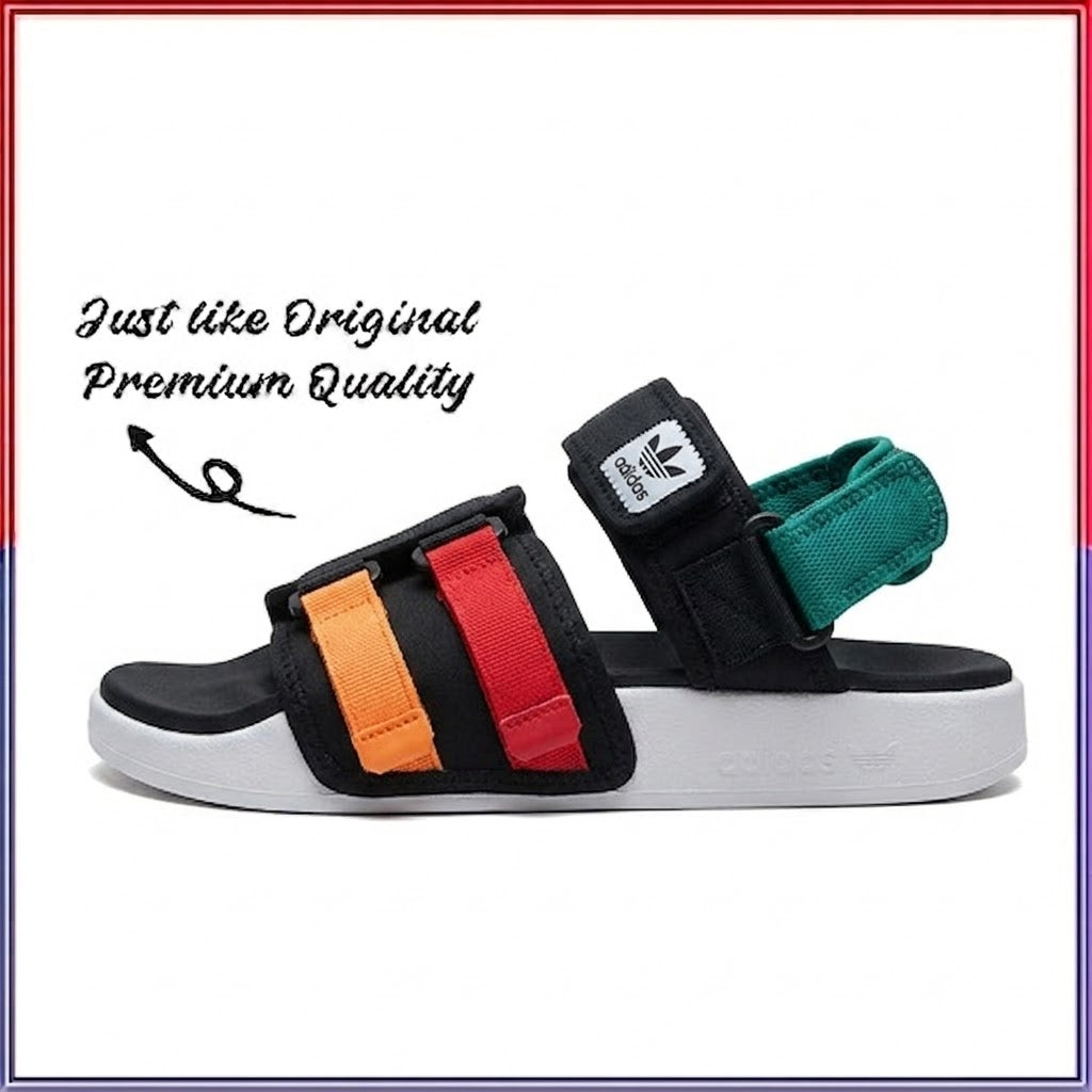 Adidas Originals Multi-Color & Black Strappy Sport Sandals