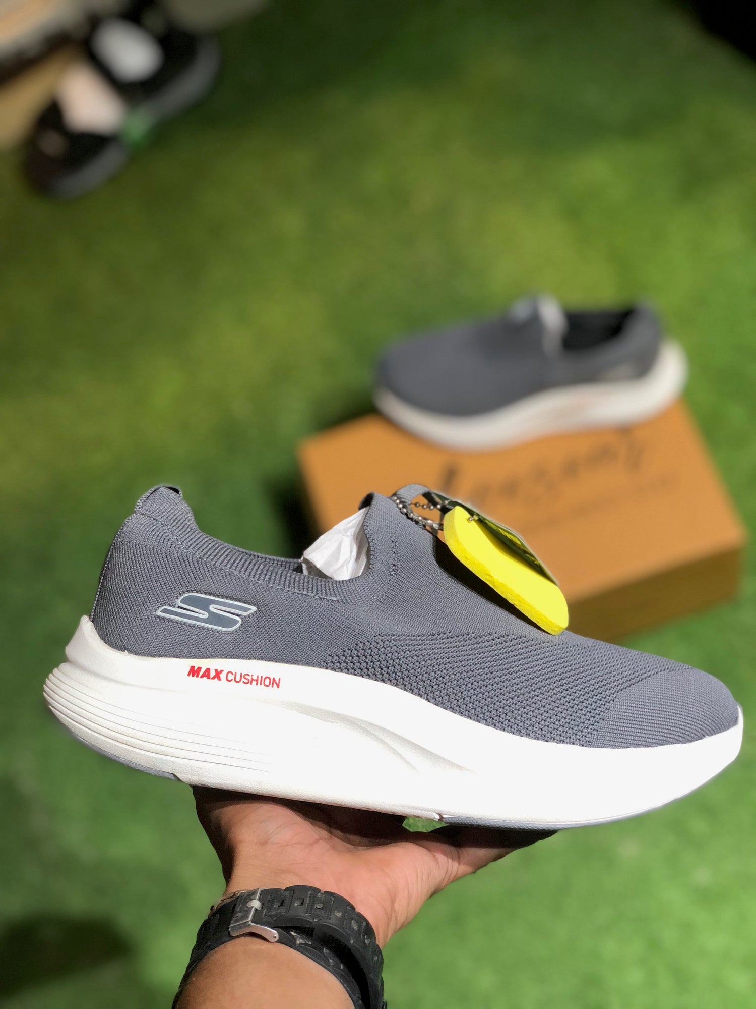 Skechers Max Cushion Performance Slip-Ons (Grey)