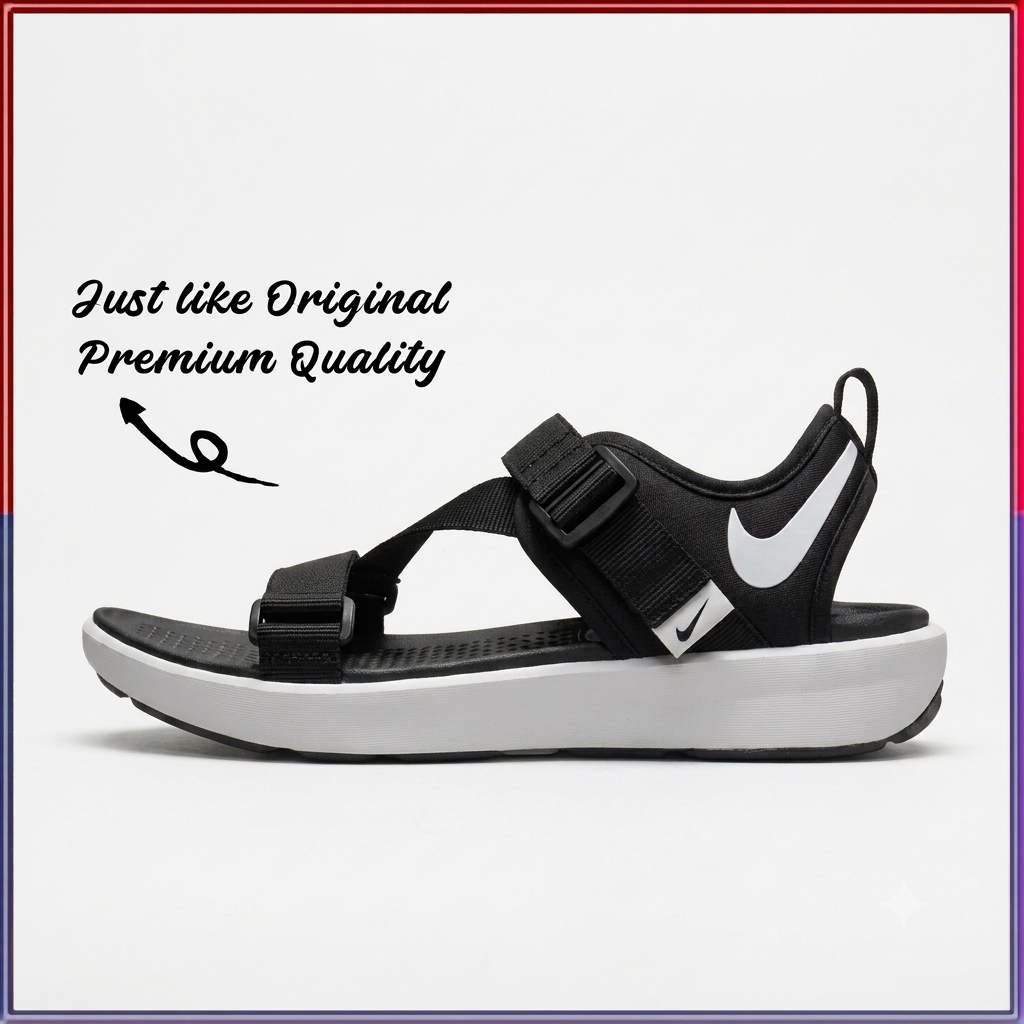 Premium Urrban Strappy Sandals – Black & White Contrast Edition