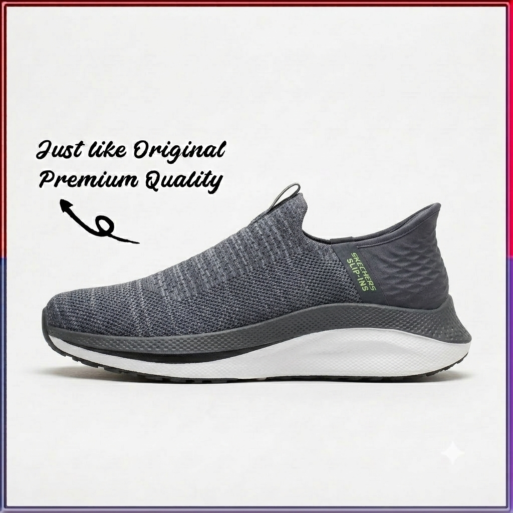 SKCHRS Slip-ins Men's Casual Comfort Sneakerrs – Charcoal Grey