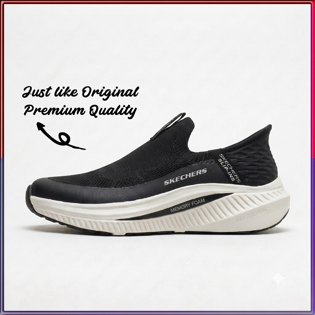 SKACHRS Sliip-ins Men's Memory Foam Sneakerrs – Classic Black