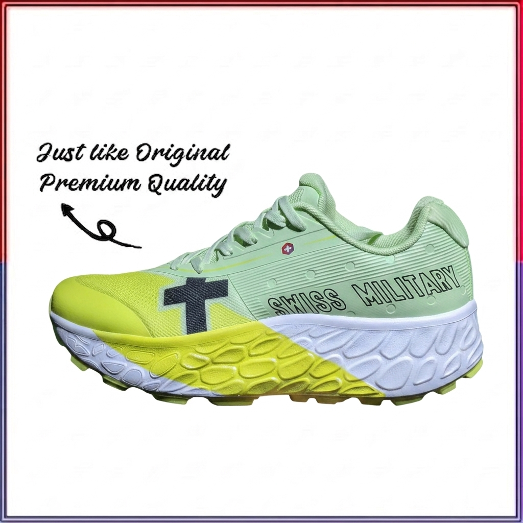 Swiss Military Performance Sneakers – Neon Green Athletic Running Shoes