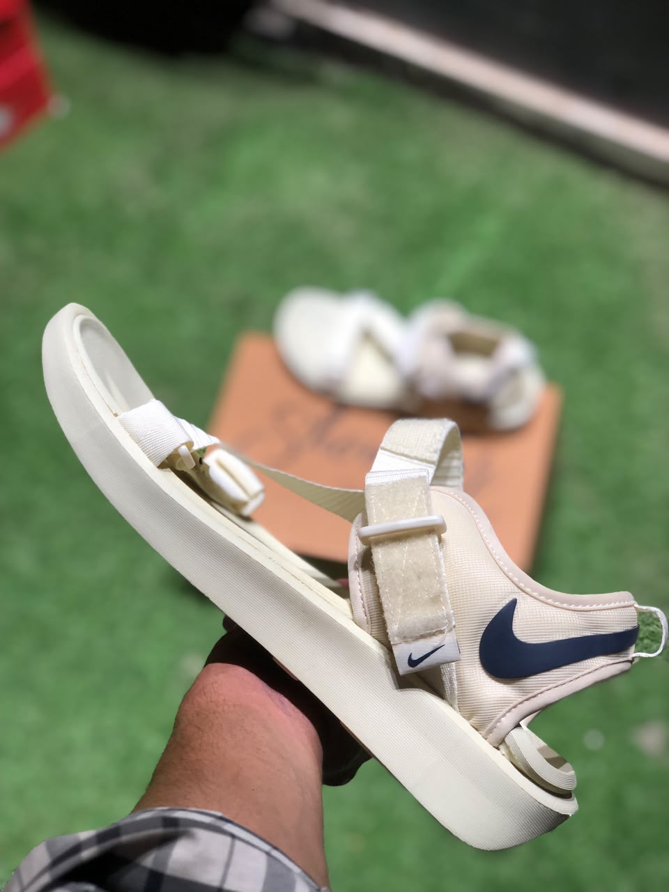 Men's Urrban Comfort Strappy Sandals – Cream & Navy