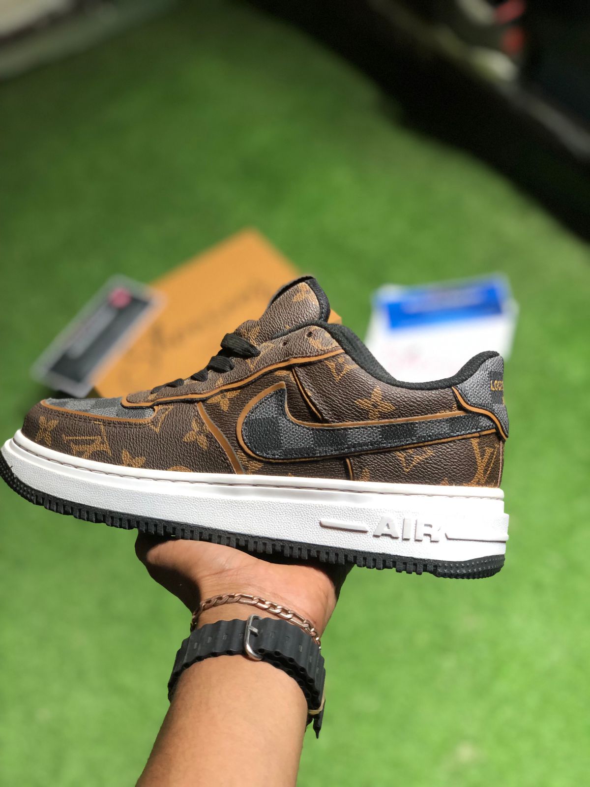 NK - LV-Inspired Monogram With Dark Tones Coffee