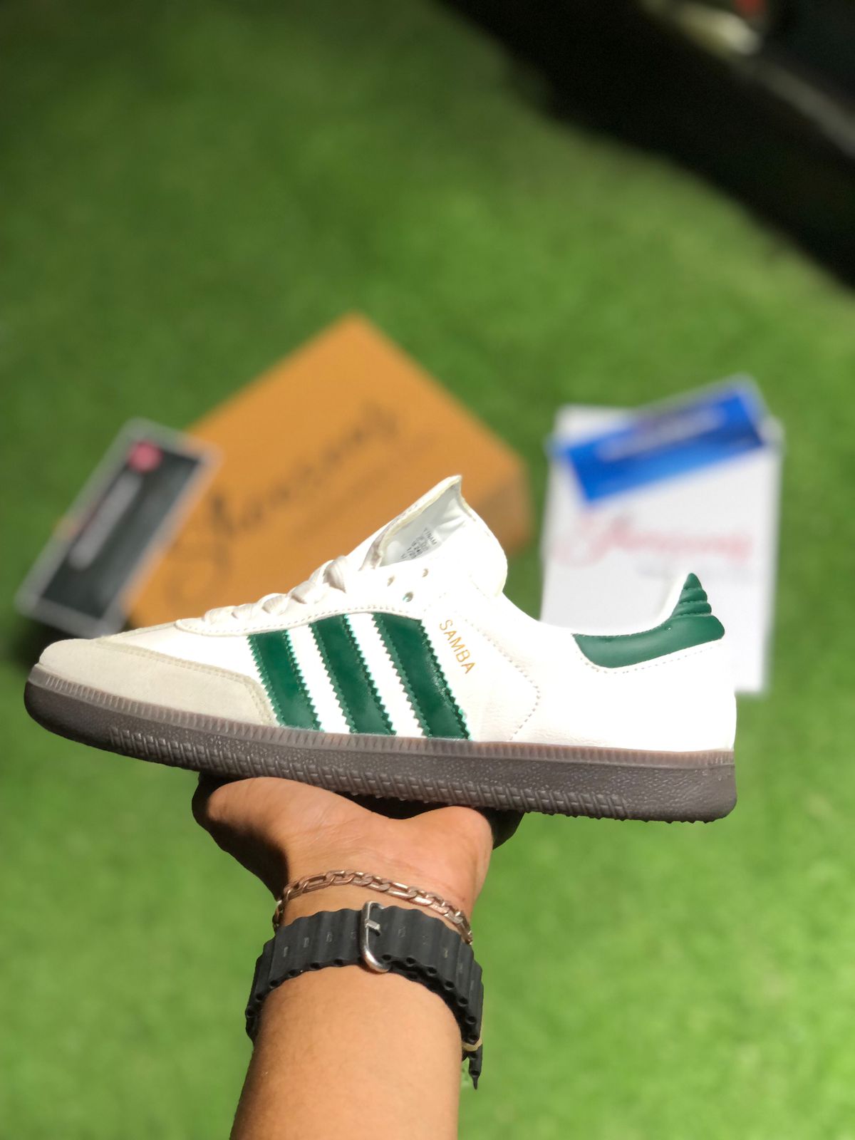Adidas Samba OG White Green Premium Quality(Dot Perfect)