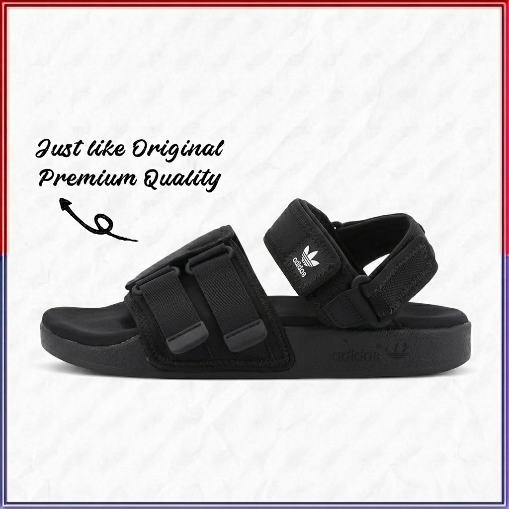 ad Premium Adjustable Sport Sandals – All-Black Edition